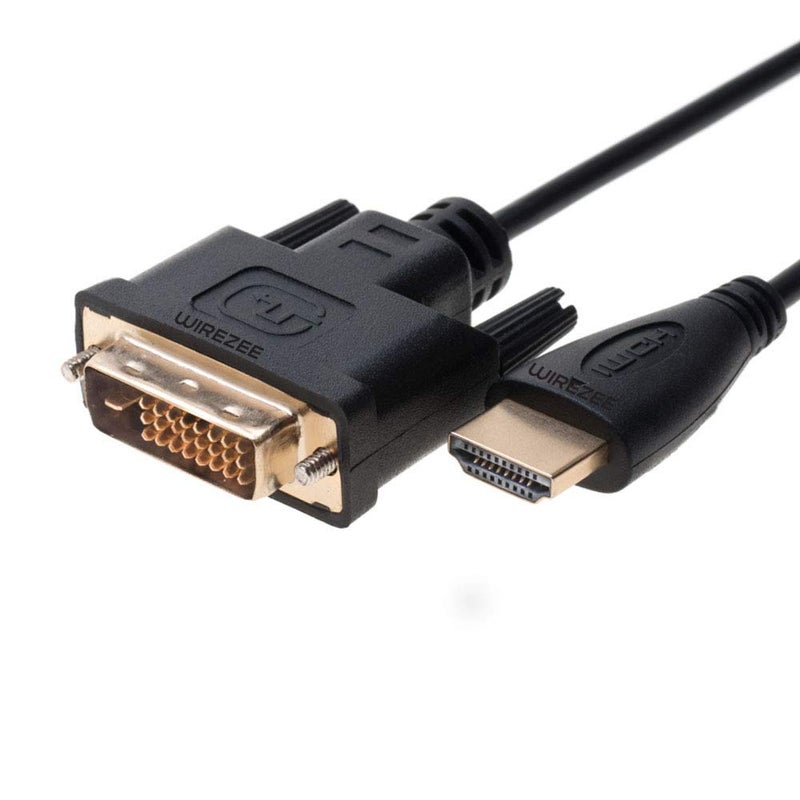 WireZee 6FT HDMI to DVI-D 24+1 Cable â€“ HDMI Male to DVI-D Male Adapter Cable for Monitor, PC, Laptop, TV, Projector â€“ High-Speed Digital Video Cable Supports 1080p/4K â€“ Gold-Plated Connectors - Image 2